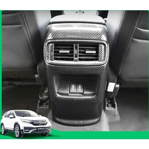 Lsrtw2017 carbon car armrest anti-kick panel trim cover for honda crv 2017 2018 2019 2020 2021 accessories cr-v auto decoration