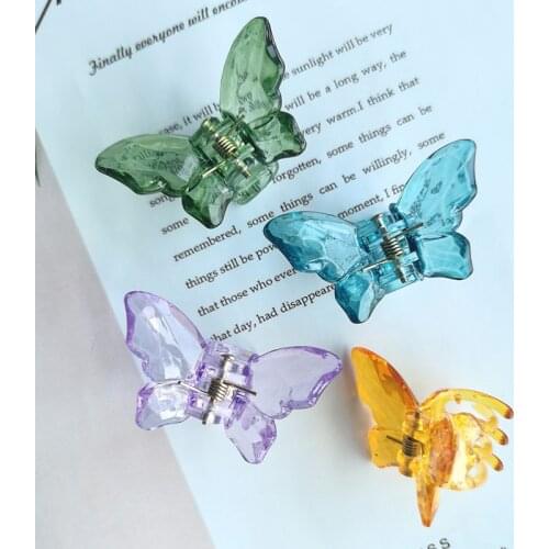 Kerean Style Butterfly Hair Claw For Women Transparent Ponytail Holder Hair Clips Hairpins Barrette Girls Hair Accessories