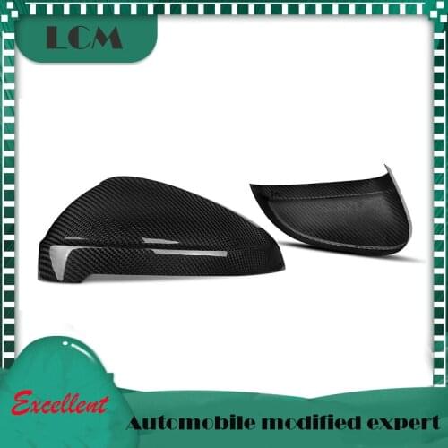 2016-UP Carbon fiber Rear View Mirror Cover For Audi B9 A4 S4 A5 S5 Carbon Mirror side Caps Replacement Style & Add On Style