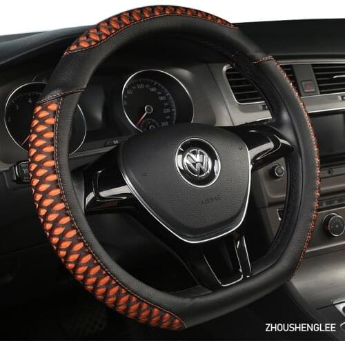 ZHOUSHENGLEE Microfiber Leather Car Steering Wheel Cover For Jaguar XF XE F Pace XJ X-type Ruitar E Pace Emblem S-type