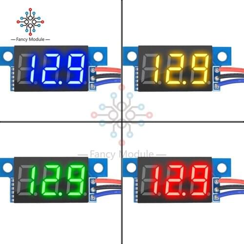 0.36'' 3-Wire LED Digital DC 0-30V Digital Voltmeter Voltage Meter Panel Gauge Detector Tester for Car Motor 4 Color Available