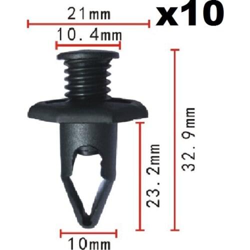 10pcs Bumper Fascia Clip Push Type Retainer For Honda Nylon Bumper arm expansion nail