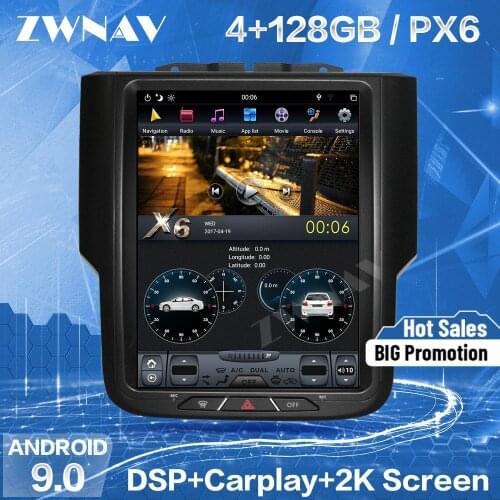 128GB Tesla Screen Android 9 For Dodge RAM 1500 2500 3500 2014 2015 2016 2017 2018 Multimedia Pleayer GPS Audio Radio Head Unit