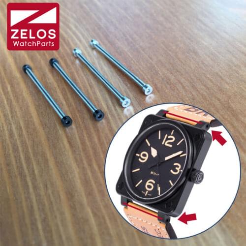 2pieces/set 34mm inner Hexagon watch screw tube screw ear rod for Bell ross AVIATION BR 01 skull 46mm watch BR 01-92 AIRBORNE