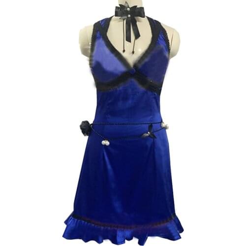 2020 Game Final Fantasy VII Remake Tifa Cosplay Costume Women Dress Tifa Lockhart Blue Dress Sexy Party Costume Halloween