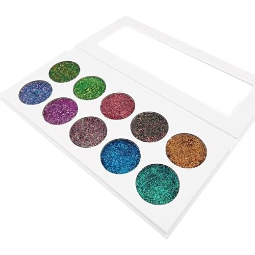 5 Piece 10 Colors Glitter Metallic Private Label Eyeshadow Palette Pigment Halloween Christmas Face Eye Makeup Pallete Custom