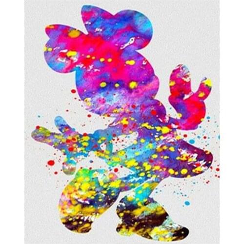 Disney New 5D Diamond Painting Round Drill Cartoon Oil Painting Cross Stitch Square Water Drill Color Diamond DIY MickeyMouse