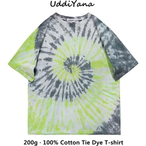 100% Cotton Summer Fashio Tie Dye T-Shirts Oversized T-Shirt For Man Womens Tee Shirt Y2K Top Handmade Tie Dye Unisex Clothing