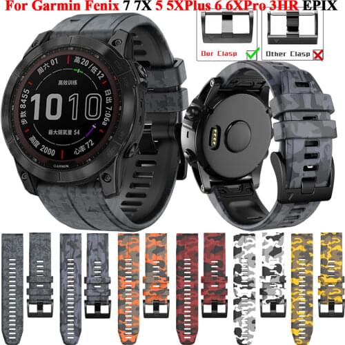 22 26mm Quickfit Printing Silicone Watchband Bracelet For Garmin Fenix 5 5XPlus 6 6X Pro 3HR 935 Smartwatch Release Quick Strap