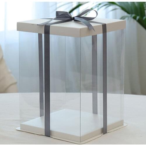 Wedding Birthday Cake Boxes And Packaging Wholesale Plastic Cake Dessert Transparent Cake Box Packaging Box Clear Container Box
