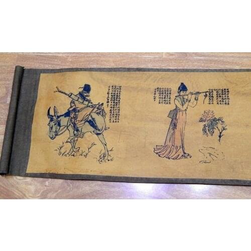 The Eight Immortals Pretty Chinese Ancient Painting 8 gods silk paper Scroll