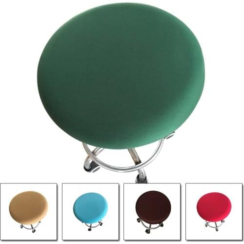 Round Chair Cover Spandex Bar Stool Cover Elastic Seat Covers for coffee bar Home Chair solid stretch Chair Cover