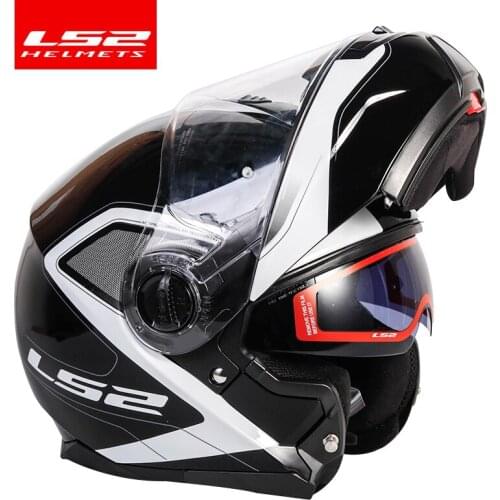 Original LS2 STROBE Flip Up Motorcycle Helmet ls2 ff325 dual lens visor Capacete Cascos Moto Casques
