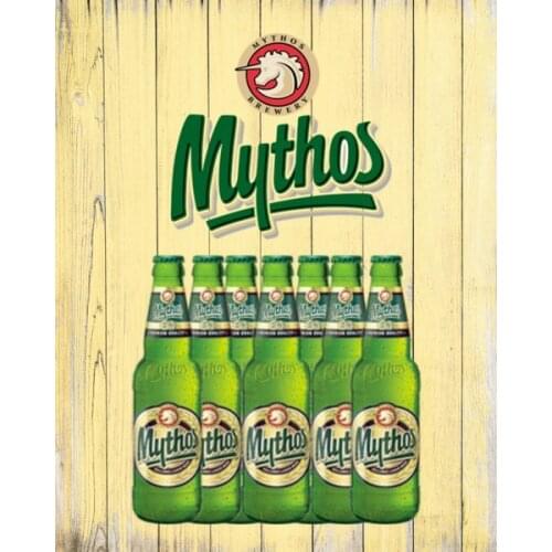 Mythos Greek Beer Greece Man Cave Bar Metal Plaque Tin Sign
