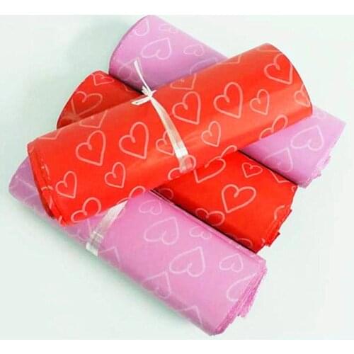 50pcs Love Style Envelope Bag Self-seal Adhesive Courier Storage Bag Pink Red Love Poly Mailer Postal Gift Box Baby Toys Bags