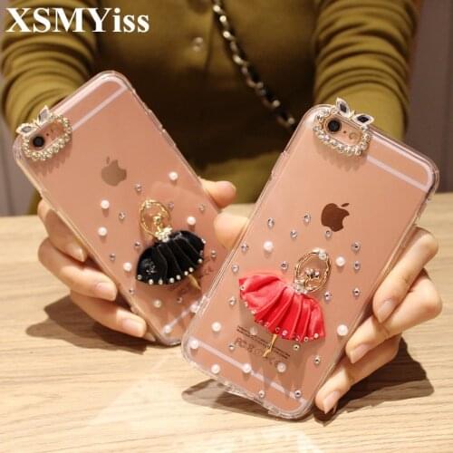 Bling Crystal Diamond Bowknot Rose Peacock Beautiful Girl Phone Cases For iPhone 12 11 Pro MAX X SE 6s 7 8 Plus XR Xs Max Case