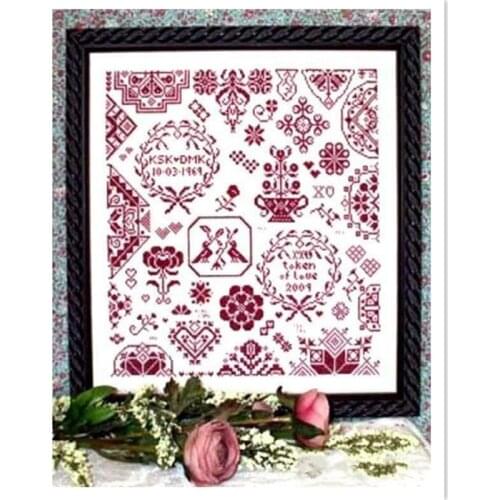 My Token of Love cross stitch package 18ct 14ct 11ct white fabric cotton silk thread embroidery DIY handmade needlework