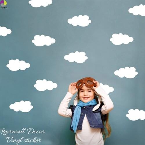 Little Clouds Wall Sticker Baby Nursery Kids Room Clouds Sky Space Wall Decal Children Room Vinyl Home Decor Easy Wall Art Mural