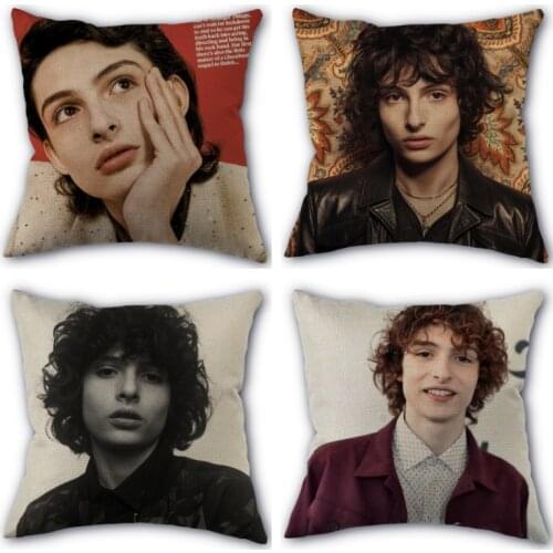 Finn Wolfhard Pillowcase Linen Cotton Fabric Pillowcases Wedding Pillow Cover Home Decorative Size 45x45cm One Side Not Fade