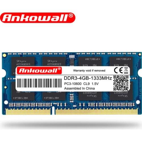 Ankowall Laptop ram DDR3 2GB 4GB 8GB 1600/1333 MHz SO-DIMM DDR 3 Notebook Memory 204pin 1.35V-1.5V Lifetime Warranty