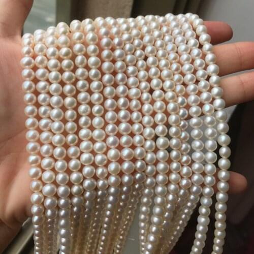 Loose Pearl Strands Strand Necklace Round Shape with Size 5.5-6mm Perfect Luster for DIY Jewelry