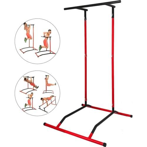 Pull Up Bar Dip Station Horizontal Bar Chin Up Bar Portable Power Tower Fitness Equipment for Home Gym Exercise
