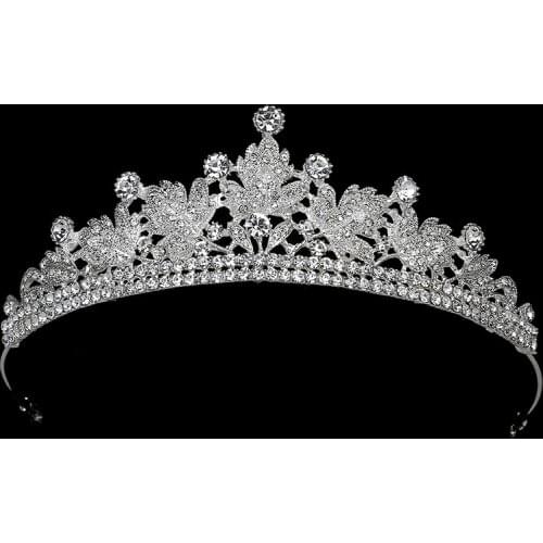 Tiaras and Crown HADIYANA Simple Flower Shape Headband Wedding Hair Accessories Rhinestone BCY8927 Accesorios para el cabello