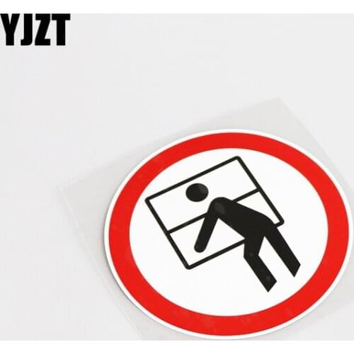 YJZT 12CM*7.6CM Warning Mark No Stretching Out Of The Window Car Sticker PVC Decal 13-0202