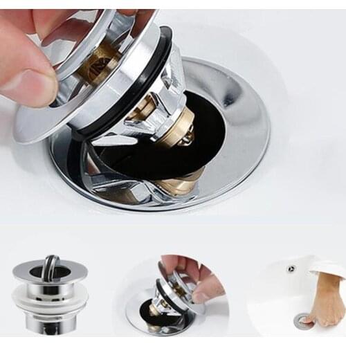 Bullet Core Push Type Stainless Steel Deodorant Plug Bathroom Basin Sink Pop Up Drain Stopper Kitchen Bathroom Faucet Accessorie