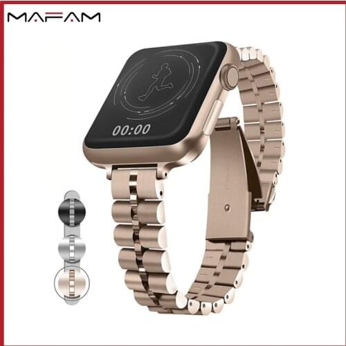 Stainless Steel Watch Strap For Apple Watch Band 44mm 40mm 38mm 42mm Belt Correa Wristband Bracelet iWatch 3 4 5 se 6 Band Loop