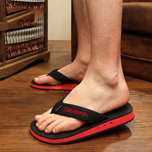 Daiwa Fishing Non-slip Flip Flops Summer Mens New Style Rubber Soft Shoes Outdoor Beach Mens Slippers Massage Size 48
