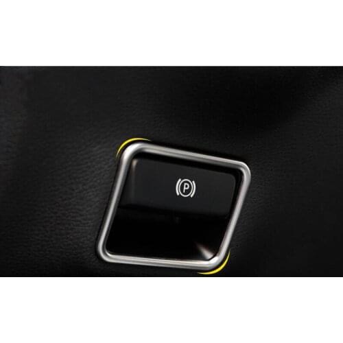 Car-styling The foot brake release switch Electronic handbrake box Cover Trim For Mercedes Benz GLE GLS GLA CLA A B Class Refie