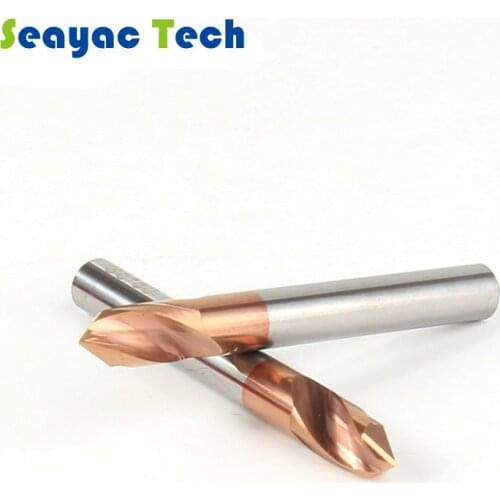 Chamfering drilling carbide spot drill 2 flutes with 90degree coated drill bit for machine metal processing