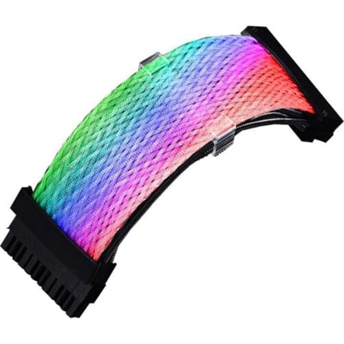 RGB Rainbow Cable 24PIN Extension Cord Neon Line Extension Cable Out of Sync for PC Case Decoration