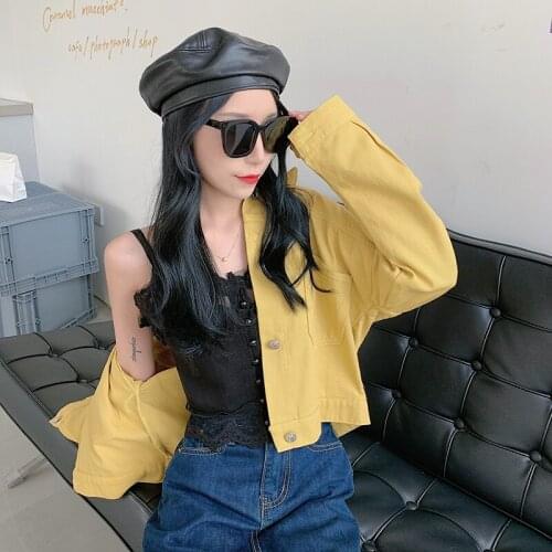 Denim Black Plus Large Size Oversize Korean Fashion Autumn WomenS Clothing Female Jackets Kawaii Vintage Coat 2021 Winter