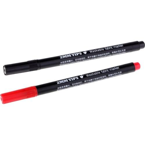 2pcs 2mm T-Shirt Washable Fabric Paint Marker Pen Textile Clothes Shoes DIY