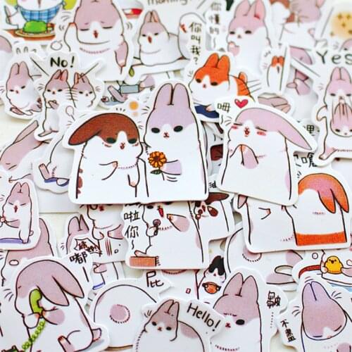 40pcs Stationery Office Rabbit w16 Student Supply Lovely Masking Photo Notebook w34s Stationery Sticker