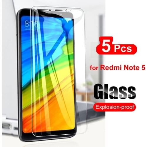 5Pcs For Xiaomi Redmi Note 5 Note5 Tempered Glass Screen Protector For Xiaomi Redmi Note 5A Pro Transparent Glass Film 9H