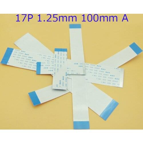 5pcs New FFC FPC 17pin Fat Flexible Cable 1.25mm Pitch Length 100mm Ribbon Flex Type A