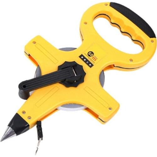 50 M Stainless Steel Metric Long Tape Measure Construction Engineering Steel-Rod Measuring Tool with Rocker