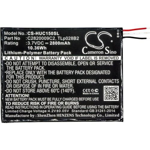 Cameron Sino 2800mAh Battery for Alcatel C2820009C2,TLp028B2,TLp028BC