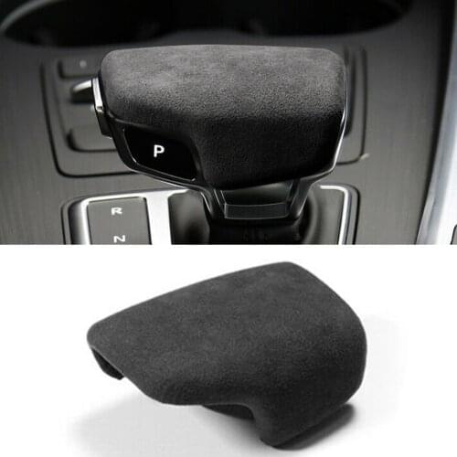 Car Gray Suede Gear Shift Knob Shifter Head Panel Cover Trim For Audi A4 S4 S5 RS5 B9 A5 Q5 Q7 Interior Decoration