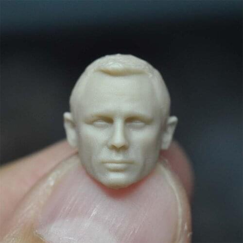 Blank 1/18 Scale James Bond Daniel Craig Head Sculpt Unpainted Fit 3.75" Figure
