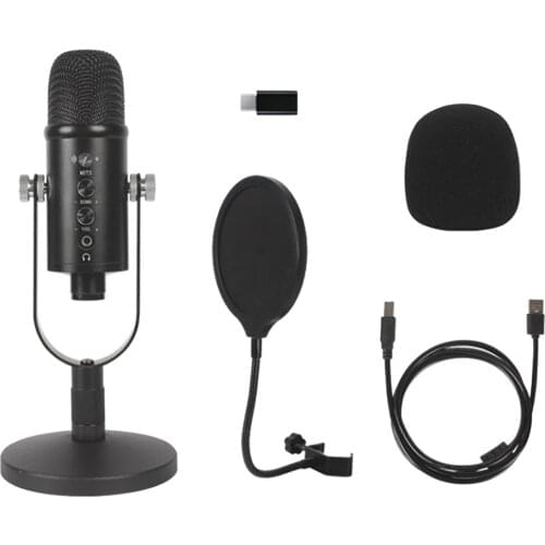 BM-86 Studio Condenser USB Computer Microphone Kit With a Table U-shape Stand Filter for YouTube Voice Overs