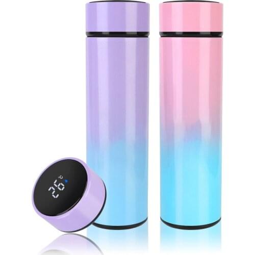 500ML Led Digital Temperature Display Water Bottle Portable Stainless Steel Smart Insulation Cup Coffee Mug Outdoor Travel