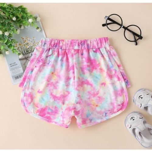 TELOTUNY1-6Y Kids Baby Boys Girls Tie-Dye Print Casual Sports Shorts 2021 Summer Elastic Waist Beach Sweatpants Teenager Clothes