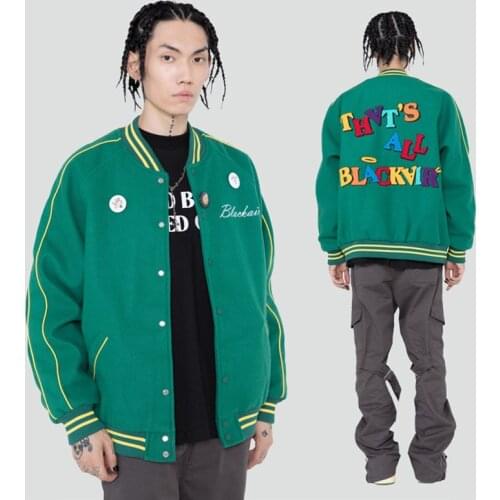 KIOVNO Men Hip Hop Leeter Embroidery Baseball Jackets And Coats Streetwear Vintage Autumn Outwear Tops For Male Clothing
