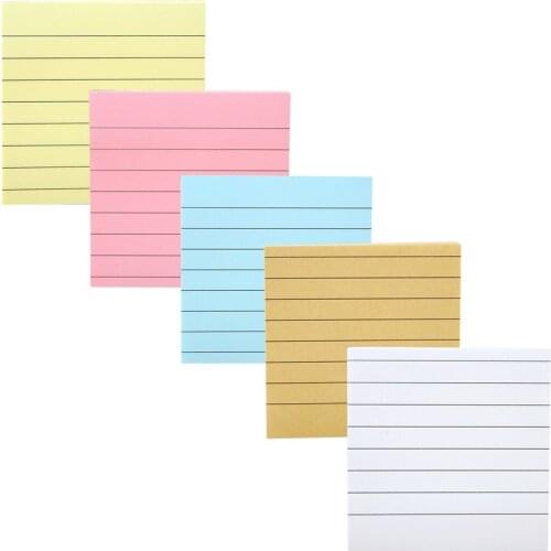80 Sheets Solid Color Memo Pad Stickers Self-adhesive Sticky Message Notice Notepad School Office Stationery Supplies