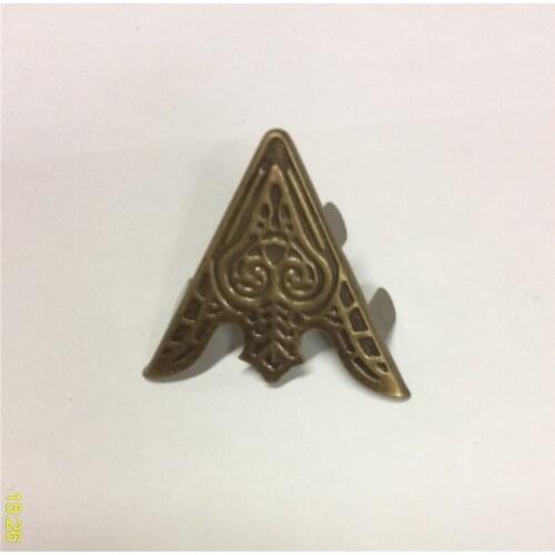 Book Scrapbooking Corner,Albums Corner Protectors Trigon Bronze Tone 3.3x3cm,Fit 9.6mm Thickness,1000Pcs