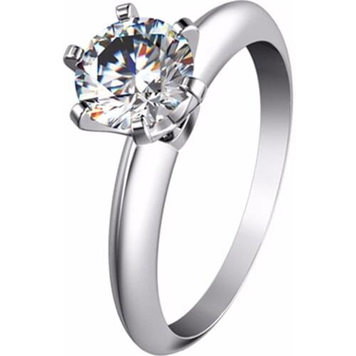 Solid 14K White Gold Ring Heart & Arrow 1CT D Color VVS1 Moissanite Diamond Engagement Ring 14K Gold AU585 Jewelry